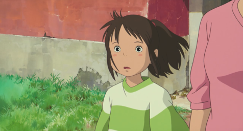 Chihiro devant l'entrée du monde des esprits