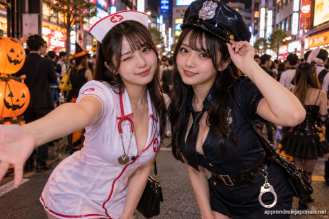 japonaises costumes infirmiere et policiere